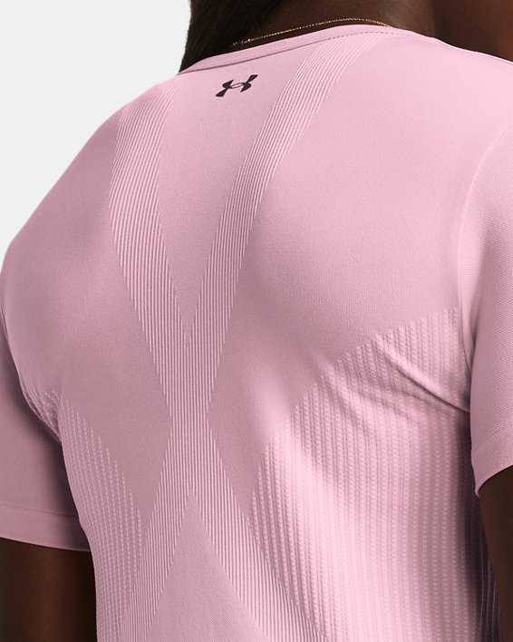 Women's UA Vanish Elite Seamless Short Sleeve, Pink, pdpMainDesktop image number 3